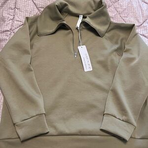 Khaki Quarter-Zip Sweatshirt